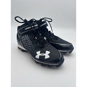 Under Armour Renegade RM Mid Football Cleats Black White Men’s 9